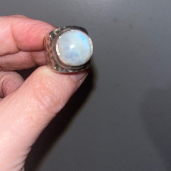 Jewelry - Hammered Sterling Silver Moonstone Ring